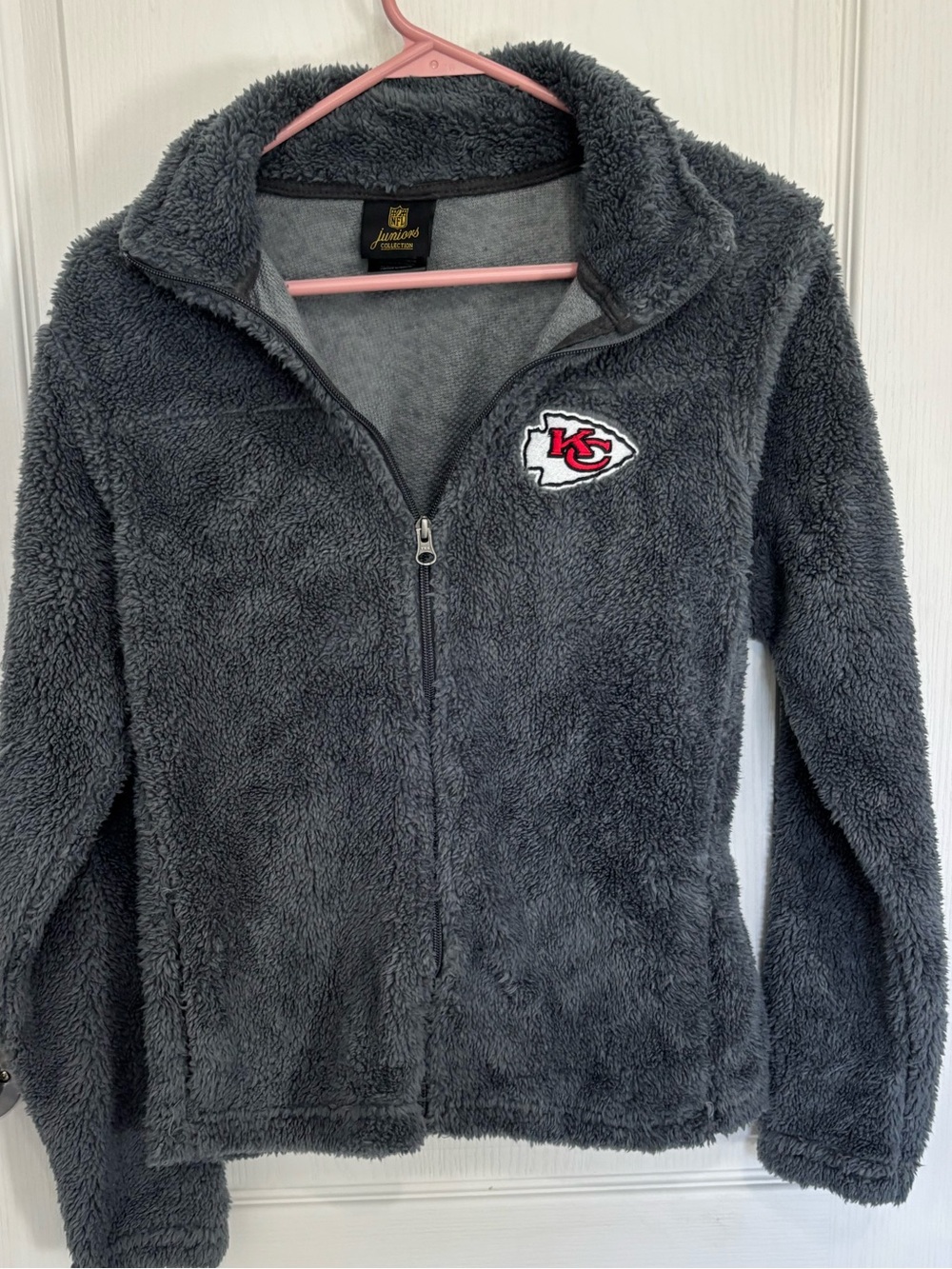 Kansas City Chiefs NFL Juniors Gray Fleece Zip Jacket – Women’s L